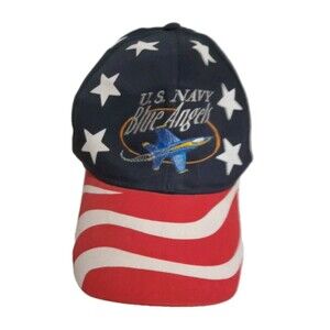 U.S. Navy Blue Angels Baseball Cap Hat Red White Blue Cobra Cars Snap Back